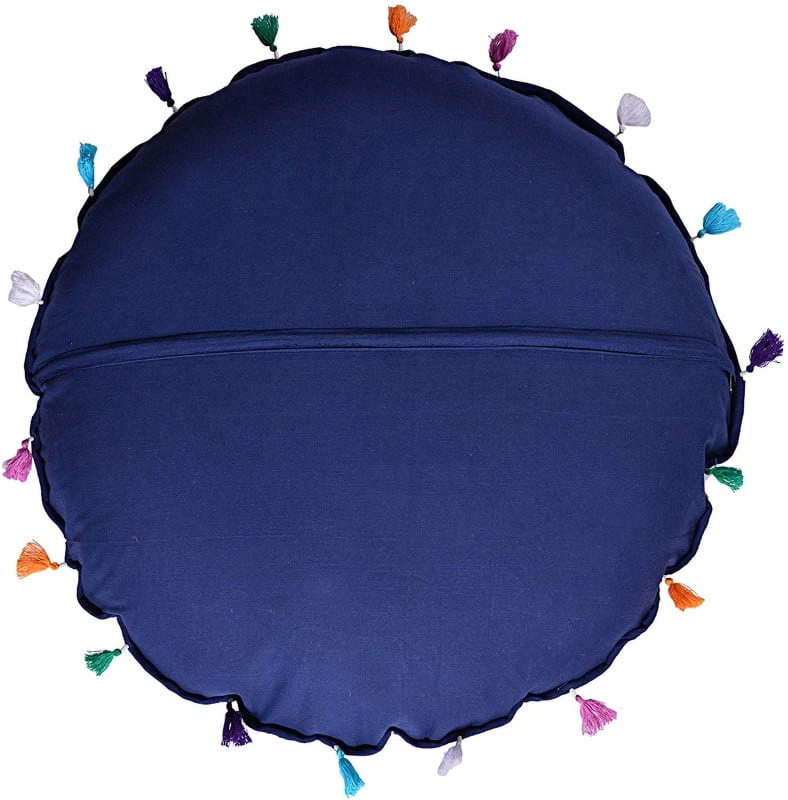 Indian Handmade Patchwork Codework Round Pouf Cover Ottoman Floor Pillow Cushion Seating Throw Decorative Pillow Cases