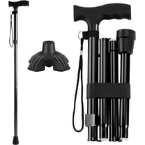 Walking Cane Cane for Man/Woman | Mobility & Daily Living Aids | 5-Level Height Adjustable Walking Stick | Comfortable Plastic T-Handle Portable Walking Stick Folding Cane