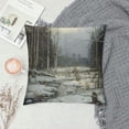 thumbnail image 2 of Orinice Snowy Forest Graphic Decorative Cotton Linen Throw Pillow Cover for Home Couch Living Room Sofa Bedroom Car, 1PC 22x22in, 2 of 5