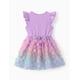 thumbnail image 2 of Vestido para niña pequeña Disney Lilo and Stitch 3D con estampado floral morado 4-5T, 2 of 6