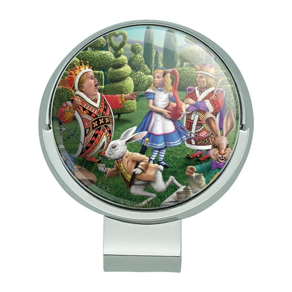 Alice in Wonderland Garden Party Golf Hat Clip With Magnetic Ball Marker