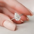 thumbnail image 2 of Silvago Jewel 2 Ct VVS1/D Pear Cut Lab Created Simulated Diamond Ring - 14K White Gold Plated Ring - Solo Stone Wedding Diamond Ring for Women's - Engagement Solo Stone Prong Set Rings for Her, 2 of 9