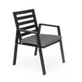 thumbnail image 5 of LeisureMod Chelsea Modern 7-Piece Outdoor Dining Set with Aluminum Dining Table and 6 Dining Chairs with Removable Cushions (Charcoal Black), 5 of 20