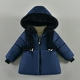 thumbnail image 2 of Toddler Girls Coat Kids Winter Boys Hooded Soild Zipper Windproof Warm Thick Jacket Outwear for Girl Size 2-3T, 2 of 9