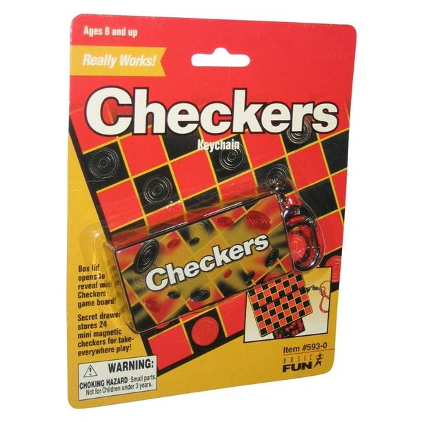 Checkers Really Works Mini Board Game Basic Fun Keychain