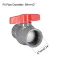 thumbnail image 3 of Unique Bargains PVC Ball Valve Water Pipe Thread Ends 2' Inner Hole Diameter Red Gray 2Pcs, 3 of 3