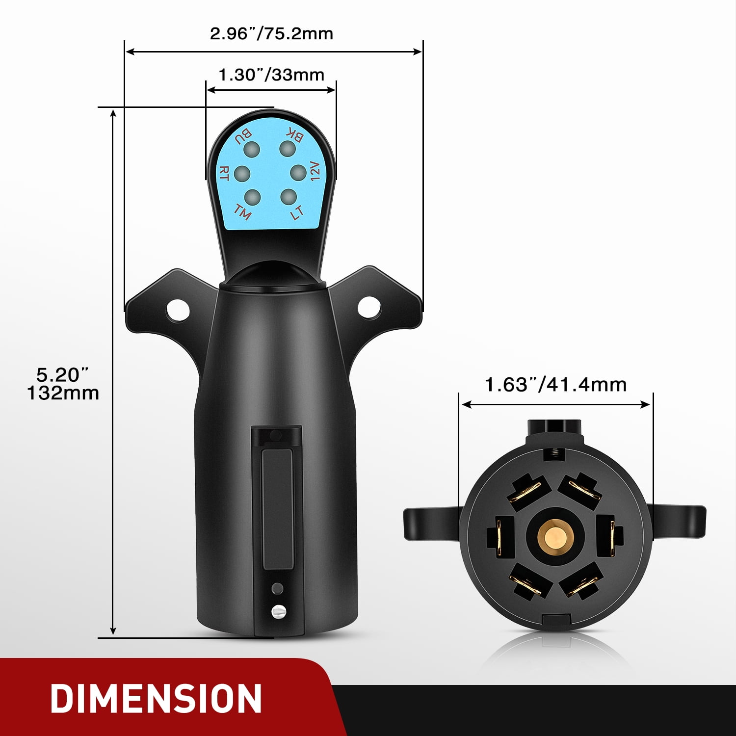 Nilight 12 V LED 7 Way Blade Trailer Connector Tester