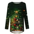 thumbnail image 3 of Craaazy Sweatshirts For Women Christmas Round Neck Shirts Christmas Trees With Lights Printed Shirts Casual Long Sleeve Pullover Gifts, 3 of 5