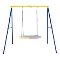 thumbnail image 1 of Gymax Extra Large A-frame Swing Stand 73'' Height Heavy-duty Metal Swing Frame w/ 4 Ground Stakes for Kids & Adults, 1 of 10