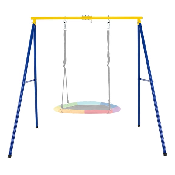 Gymax Extra Large A-frame Swing Stand 73'' Height Heavy-duty Metal Swing Frame w/ 4 Ground Stakes for Kids & Adults