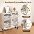 thumbnail image 4 of Skyhill Shoe Cabinet with 4 Flip Drawers,Farmhouse Shoe Storage Organizer for Entryway,White, 4 of 9