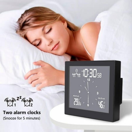 

[Clearance!]Digital Lcd Hygrometer Wall Watch Temperature Humidity Meter Alarm Clock