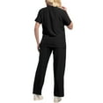 thumbnail image 5 of Fgvctg Women Scrubs Sets Plus Size Nursing Top Petite V Neck Scrub Tops and Pants Scrub Sets Medical Scrub Sets Uniformes De Enfermeras De Mujer Black XL, 5 of 6