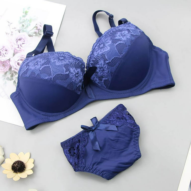 Women's Sexy Lace Bra Set Soft Floral Lace Underwire Lingerie Set  Breathable Comfortable Bra and Panty 
