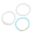 thumbnail image 1 of Femmes Perles Bracelets Mode - 3PCS Délicate Fausse Perle Bracelet Boho Bracelets, 1 of 2