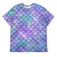 thumbnail image 3 of LAOLIUSN Men’s All Over Print Scale Pattern T-Shirt, Mermaid Dragon Scales Graphic Tee, Short Sleeve Crewneck,Sizes S-4XL, 3 of 7