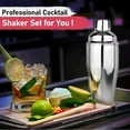 thumbnail image 5 of 3 Set of Cocktail Shaker Martini Shaker Professional Bar Shaker Drink Shaker Bar Tools with Built-in Strainer for Bartender, Margarita Mixer for Mixed Drinks, Silver, 5 of 5