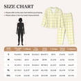 thumbnail image 4 of Balery Lemon Yellow Checkboard Conjunto de Pijama con Estampado para Mujer, Conjunto de Dos Piezas con Manga Larga, Ropa de Dormir Suave con Bolsillos, Pijamas Cómodos-Large, 4 of 7