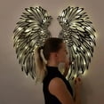 thumbnail image 4 of Inteprter Tapices de pared de metal, decoración muy realista de ala de ángel S para comedor, luces de pared con pilas Iluminación y accesorios negro (con luz) 35cm, 4 of 6