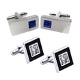 thumbnail image 1 of 2 pares de gemelos de cristal de latón para hombre, gemelos de joyería cuadrados, de moda para fiestas y festivales Hugo Rectángulo Mens CuffLinks, 1 of 10