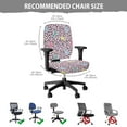 thumbnail image 7 of FKELYI 2 Piece Office Chair Covers for Home Decor Washable Computer Chair Slipcover Desk Chair Protective Covers for Backrest & Cushion, Pink Leopard Colorful Bunny Print, 7 of 7