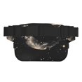 thumbnail image 3 of Picia Abstract Starry Sky Moon Print Square Double-Layer Waist Bag Mini Adjustable Waist Belt Bag Exercise Running Travel Hiking, 3 of 9