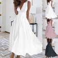 thumbnail image 1 of Gspmoly Robe d'Été, Robe Sans Manches de Printemps/été pour Femmes à Col en V Coloré, Robe à Poitrine Enveloppée, Robe Longue, Robes de Vacances pour Femmes, Offres Prime, 1 of 6