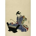 thumbnail image 2 of Toyokuni, Utagawa 11x14 Black Ornate Wood Framed with Double Matting Museum Art Print Titled - Mokkin - Wooden Xylophone, 2 of 4