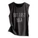 thumbnail image 1 of Gibobby Cómodo estampado casual mujer sin mangas top top camisa suelta blusa de mujer(Negro,CH), 1 of 4
