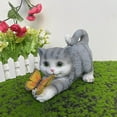 Garden Cat Holding Glowing Sculpture Gray And Yellow Hippo Garden