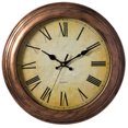 thumbnail image 1 of 15.5 in Wall Clock for Home Kitchen Living/Dining Room Office Over Fireplace Decor, Easy to Read, Rustic Bronze, Non-Ticking, Large Roman Numerals, Battery Operated, Plastic Traditional Round Clock, 1 of 5