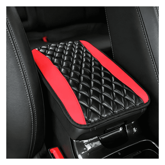 GASTROPOD Car Center Console Pad ,Red|Water-Resistant Leather Surface ,Armrest Seat-Box Coverage ,Fits Most Cars ,Suvs ,And Trucks ,Car Interior Accessories ,Durable Center Console Cover