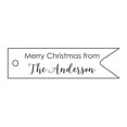 thumbnail image 1 of 100 PCS Personalized Family Name Merry Christmas Wishes Gift Tags Custom Made Hang Paper Tags, 1 of 1