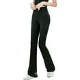 thumbnail image 5 of QAFOPEH Women Solid Color High Waisted Quick-Dry Flared Yoga Legging, 5 of 7