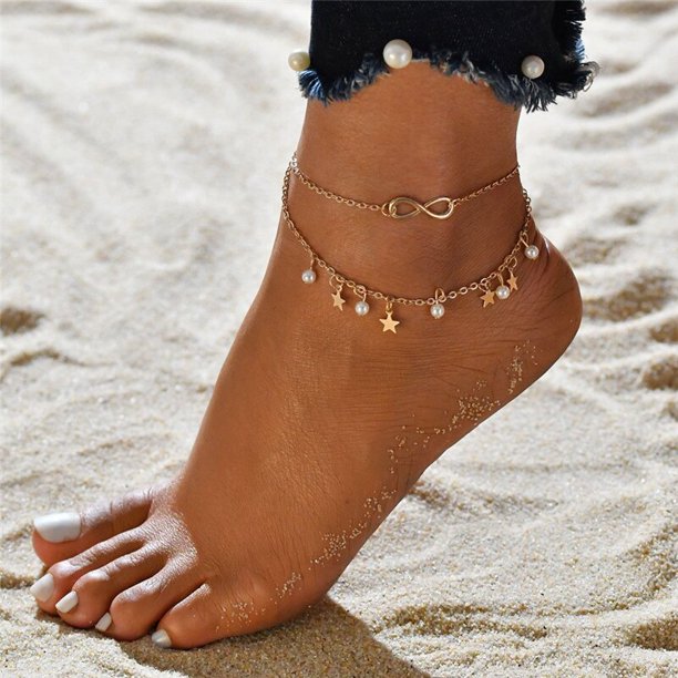 VAGZEB moda perla tobillera mujer tobillo pulsera playa imitación perla descalzo sandalia tobillera cadena pie joyería Tan Jianjun unisex
