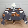 thumbnail image 3 of Halloween Pumpkins Ghosts and Spider Webs Square Tablecloth,Waterproof Square Table Cover,Wipeable Spillproof Washable Table Cover for Home Kitchen Party Decor 60"x60"(152x152cm), 3 of 6