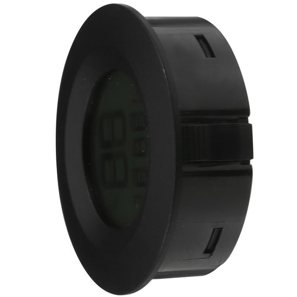 EXHUMKY Digital Temperature Humidity Meter with Wide LCD Screen for Indoor Use in Black