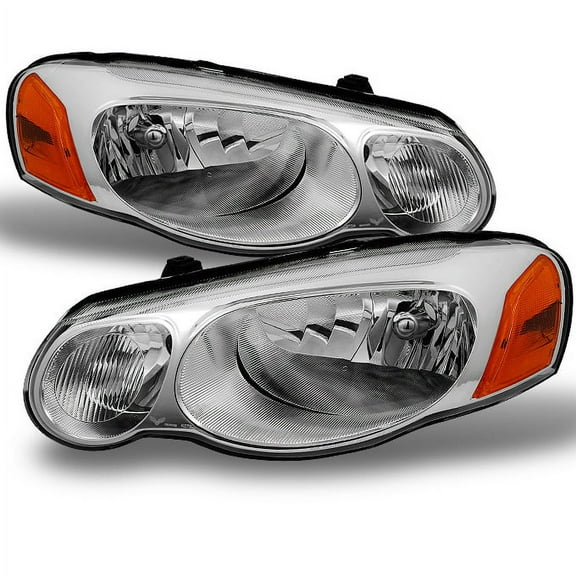 AKKON - For Chrysler Sebring Covertible Sedan Chrome Clear Headlights Front Lamps Replacement Pair