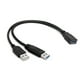 thumbnail image 1 of Cable Extensión Divisor en Y Datos Alimentación Adicional USB 3.0 A Doble, 1 of 9