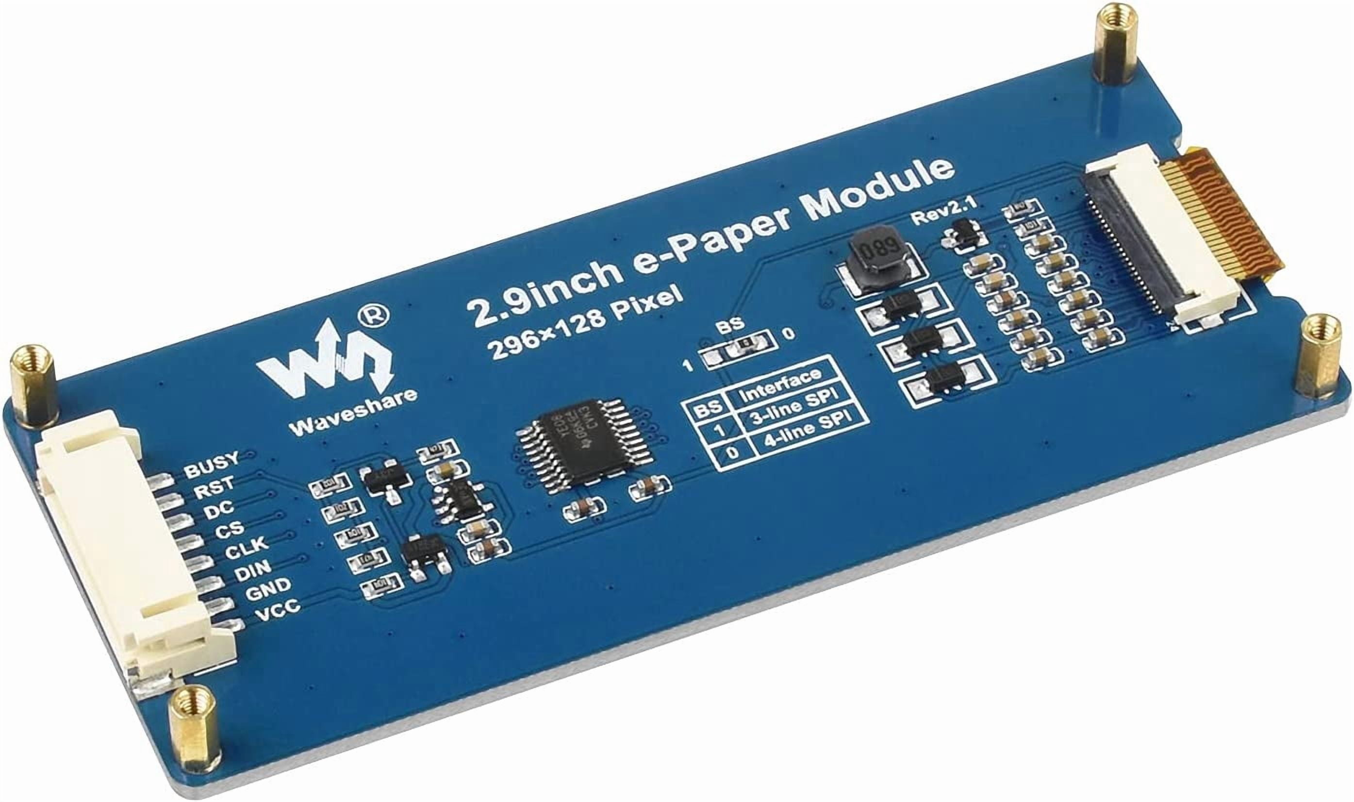 Three Color 2.9inch E-Ink Display Module (B), 296x128 Resolution 3.3V/5V E-Paper Epaper Display Screen Red Black White Tri-Color Compatible with /Arduino/STM32,SPI Interface, Full Refresh