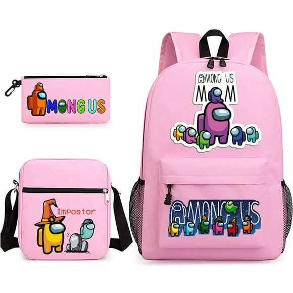 Sac à Dos Anime Mignon Unisexe Sac à Dos Scolaire Among Us Sacs à Dos Résistant à l'Eau Sac à Dos Mode Sac d'École pour École Randonnée Voyage Gym Camping Femmes Hommes Tee Meilleurs Cadeaux pour Enfants