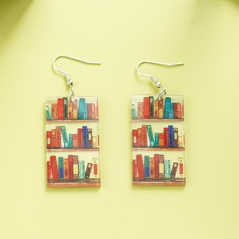 【just LoveR.】22FW★ Horizon Earrings Book Earrings, Librarian Books Lover Earrings, Modern
