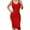 Red, variant on IROINNID Women's Sheath Dress Summer Sleeveless Slim Fit Personality Wrap Solid Color Elastic Waist Dress