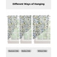 thumbnail image 4 of Blue Yellow Spring Floral Swag Valances for Windows, Summer Elegant Botanical Green Rod Pocket Sheer Valances for Windows, Swag Toppers Light Filtering for Kitchen Living Room 2 Panels 28''x36'', 4 of 5