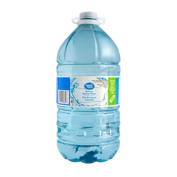 Great Value 4L Natural Spring Water, 1x 4L bottle