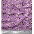 thumbnail image 1 of Soimoi Poly Georgette Fabric Hummingbird,Leaves & Rose Floral Print Fabric by the Yard 52 Inch Wide, 1 of 3