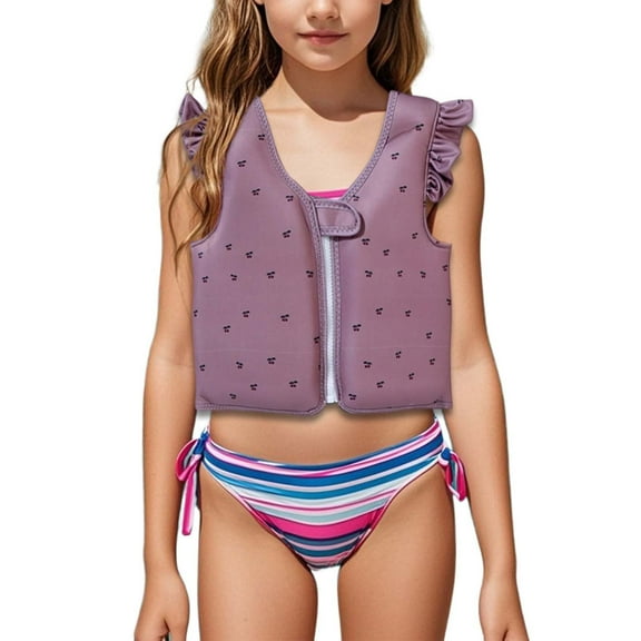 MEZZALL Girls Swimwear Tankini Tops For Beach Swimming Summer Outdoor Activities Comfortable Swim Vest For Kids 4-8 Toddler Beachwear Versatile / 3-6 Years