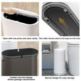 thumbnail image 3 of Slim Push to Open Trash Can with Wheels, Double Compartment Wet and Dry Waste Sorting Bin, Narrow Plastic Garbage Can with Removable Inner Bucket for Bathroom Bedroom Kitchen, 10 Liter^, 3 of 6