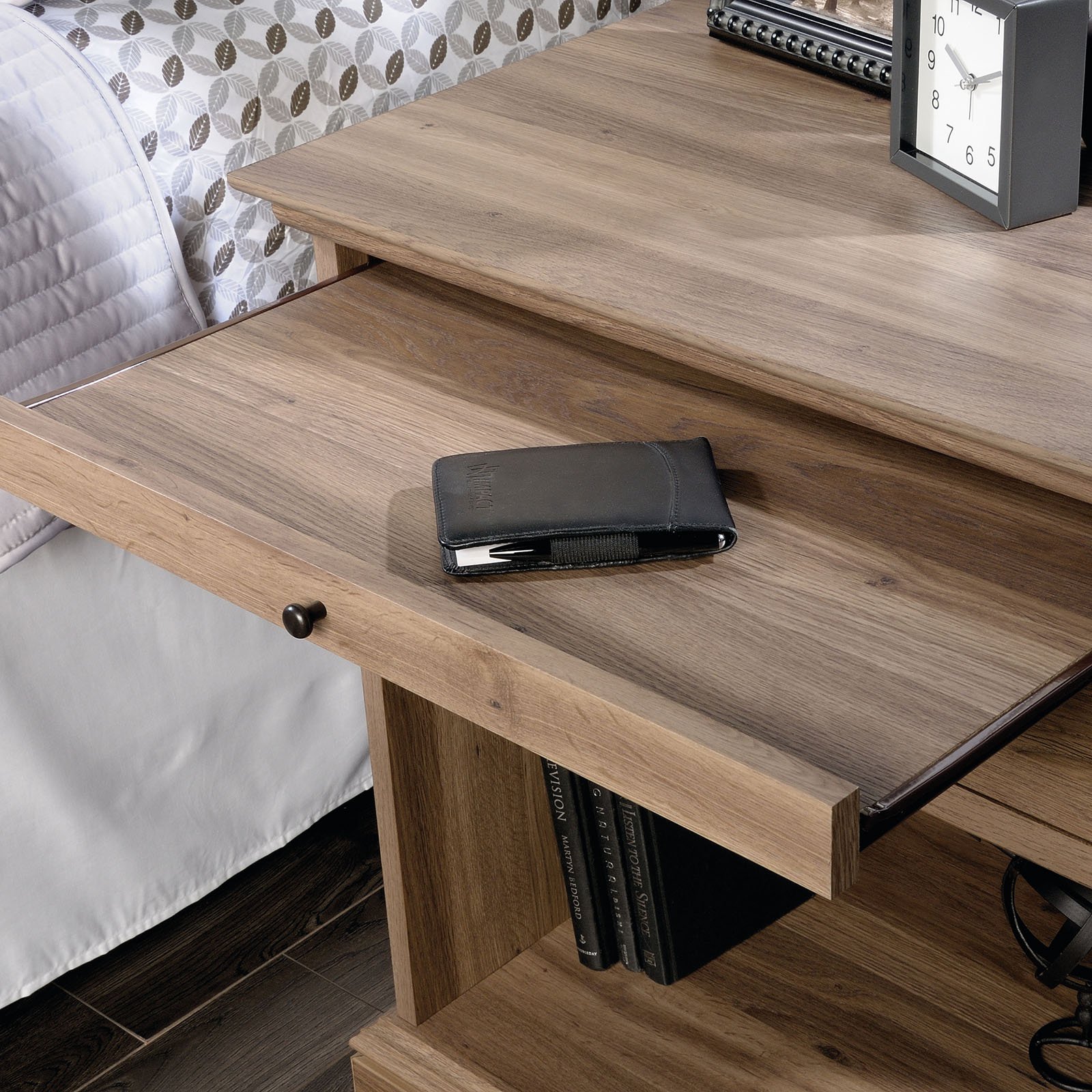 Sauder Barrister Lane Transitional Nightstand Salt Oak Finish Walmart Com Walmart Com