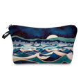 thumbnail image 1 of Bolsa de maquillaje con pintura de paisaje para hombre y mujer, neceser de poliéster con cremallera, Kit de afeitadora, bolsa de viaje de lujo Fivean unisex, 1 of 2